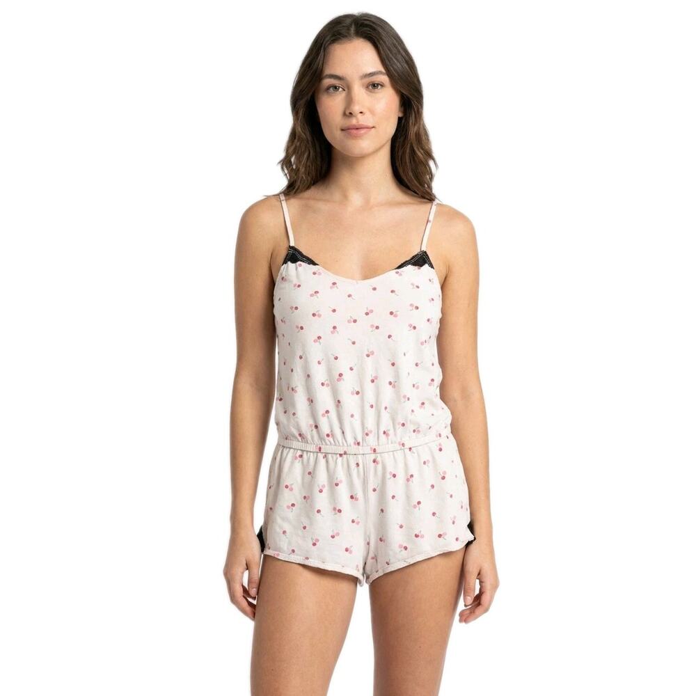 PINK Victoria's Secret XS One Piece Cotton Pajama Sleepwear Shorts Cherries Cute